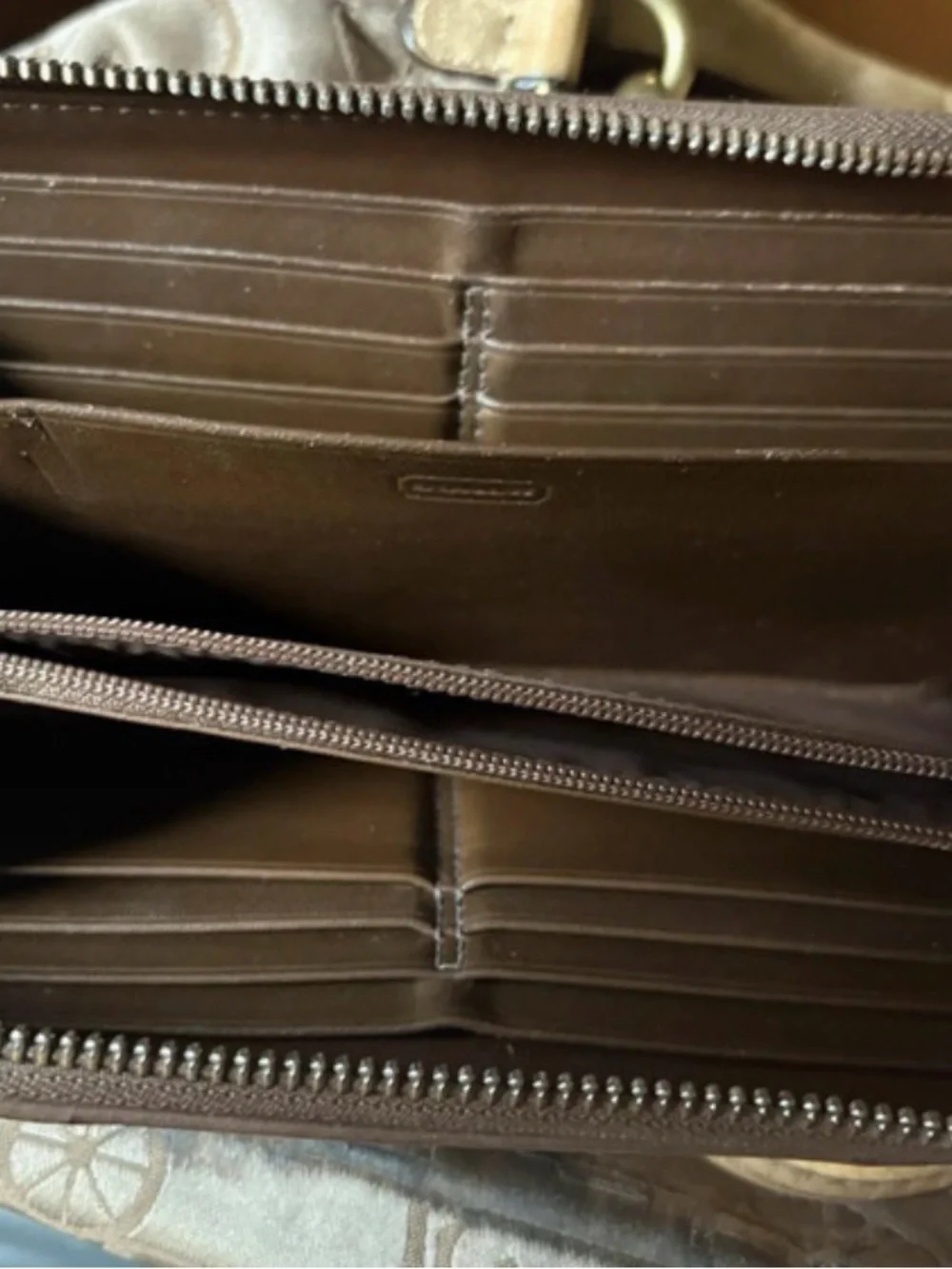 Coach Metallic Taupe Shoulder Bag with Signature Jacquard